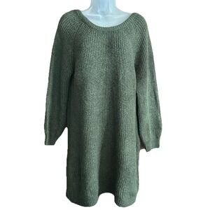 Harper Heritage Sweater Dress Women's Medium Long Sleeve Knee Length Green